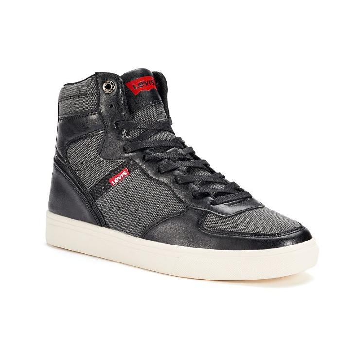 Levi's® Jeffrey Men's High-top Sneakers, Size: 9.5, Black