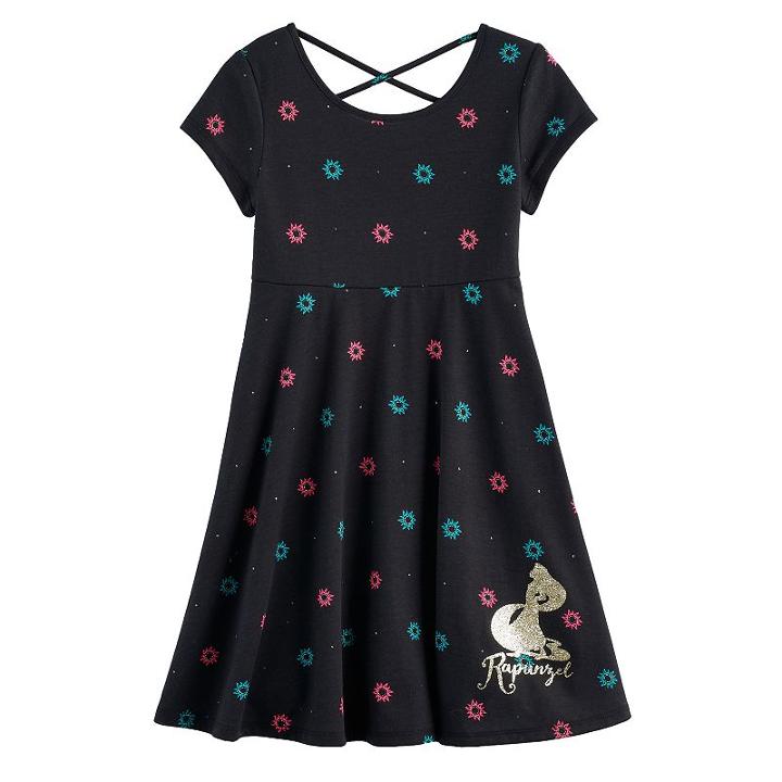 Disney's Rapunzel Girls 4-7 Criss-cross Back Dress By Jumping Beans&reg;, Size: 6x, Black