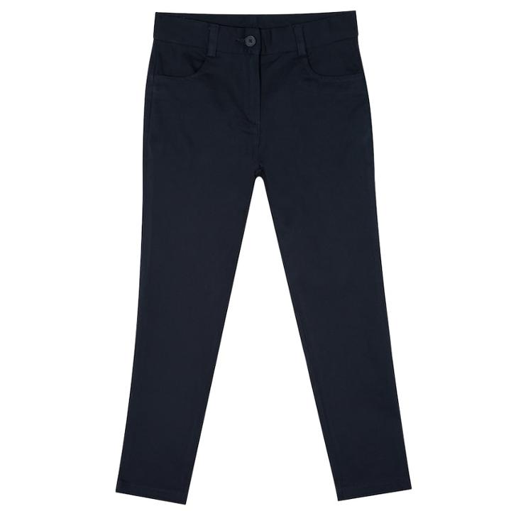 Girls 4-16 Chaps School Uniform Twill Ankle Pants, Size: 6, Blue (navy)