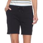 Women's Croft & Barrow&reg; Knit Berumda Shorts, Size: Small, Black
