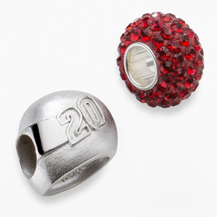 Insignia Collection Nascar Matt Kenseth Sterling Silver 20 Helmet And Crystal Bead Set, Women's