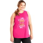 Plus Size Just My Size Graphic Muscle Tank, Women's, Size: 2xl, Dark Pink