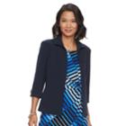 Women's Dana Buchman Cuffed Open-front Jacket, Size: Small, Blue (navy)