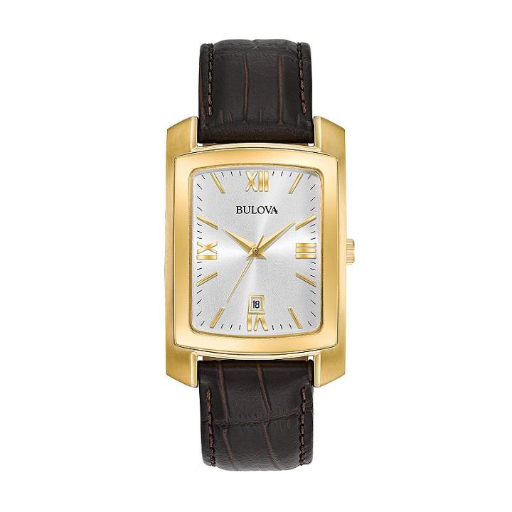 Bulova Men's Classic Leather Watch - 97b162, Brown