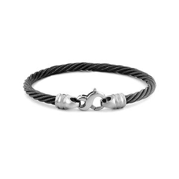 Sti By Spectore Black And Gray Titanium 7-in. Cable Bracelet, Men's, Size: 7, Multicolor