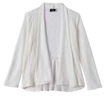 Girls Plus Size 2hip Lace Back Knit Cardigan, Girl's, Size: M Plus, Natural