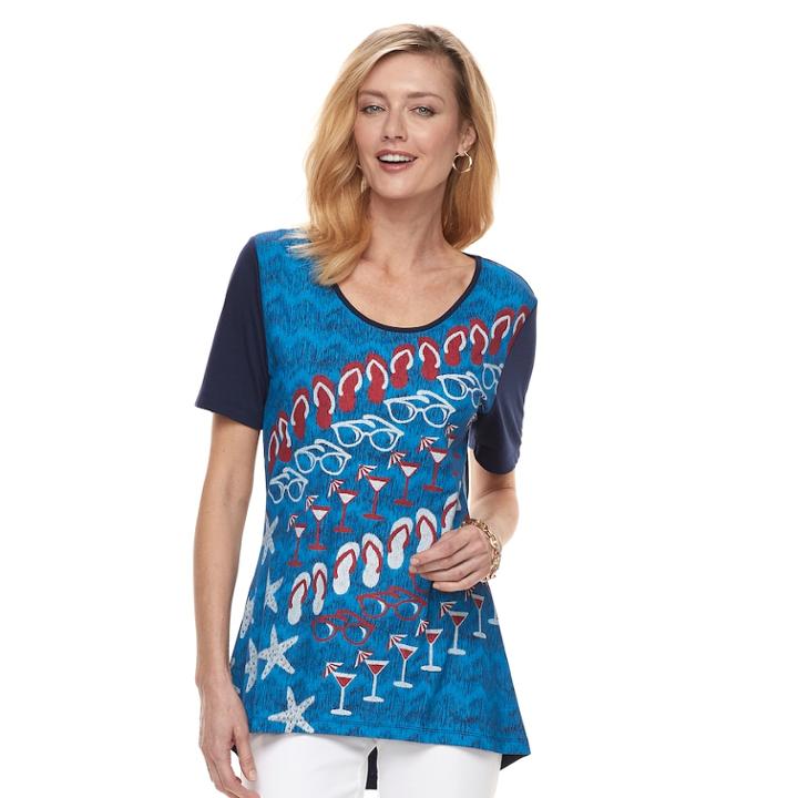 Women's Patriotic Swing Tee, Size: Small, Brt Blue