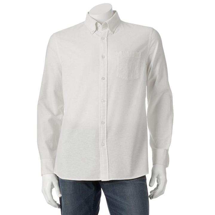 Men's Sonoma Goods For Life&trade; Classic-fit Solid Oxford Button-down Shirt - Men, Size: Xxl, White