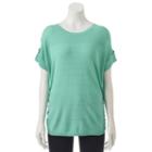 Women's Apt. 9&reg; Ruched Crewneck Sweater, Size: Xxl, Brt Green