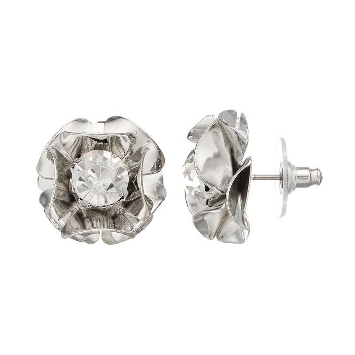 Simply Vera Vera Wang Flower Stud Earrings, Women's, White