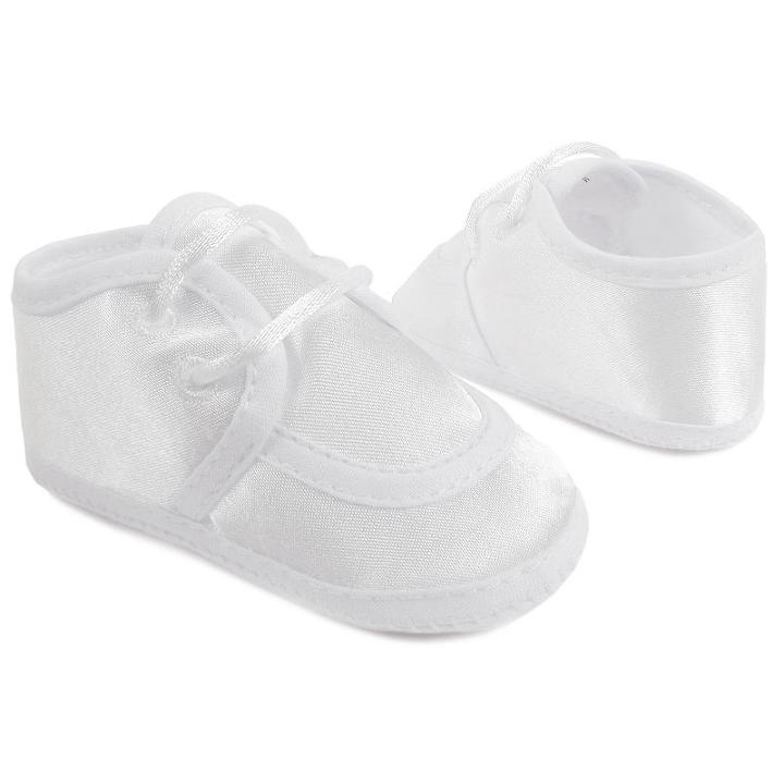 Wee Kids Satin Oxford Christening Shoes - Baby, Infant Unisex, Size: Newborn, White