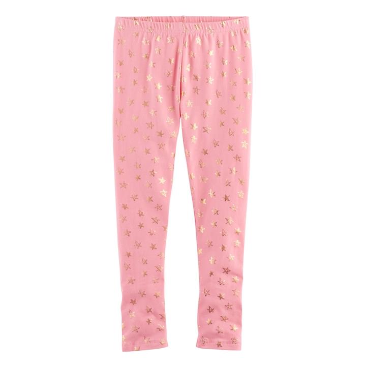 Girls 4-10 Jumping Beans&reg; Long Embellished Leggings, Size: 6x, Med Pink
