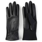Women's Journee Collection Suede Leather Tech Gloves, Size: Large, Black