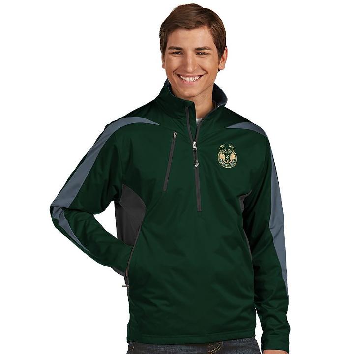 Men's Antigua Milwaukee Bucks Discover Pullover, Size: Medium, Dark Green