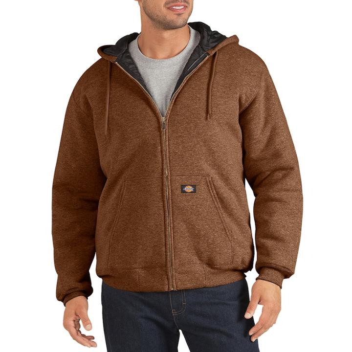 Men's Dickies Heavyweight Quilted Fleece Hoodie, Size: Xxl, Dark Beige