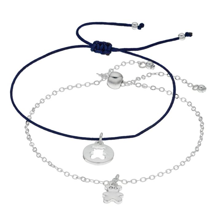 Lc Lauren Conrad Teddy Bear Punch Out Bolo & Slipknot Bracelet Set, Women's, Blue