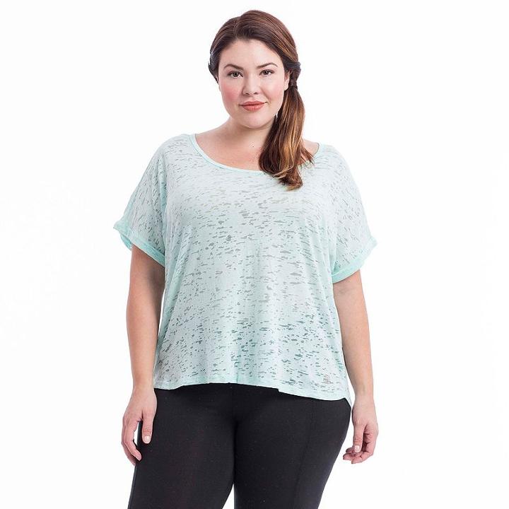 Plus Size Balance Collection Kimmy Keyhole Yoga Tee, Women's, Size: 2xl, Lt Green