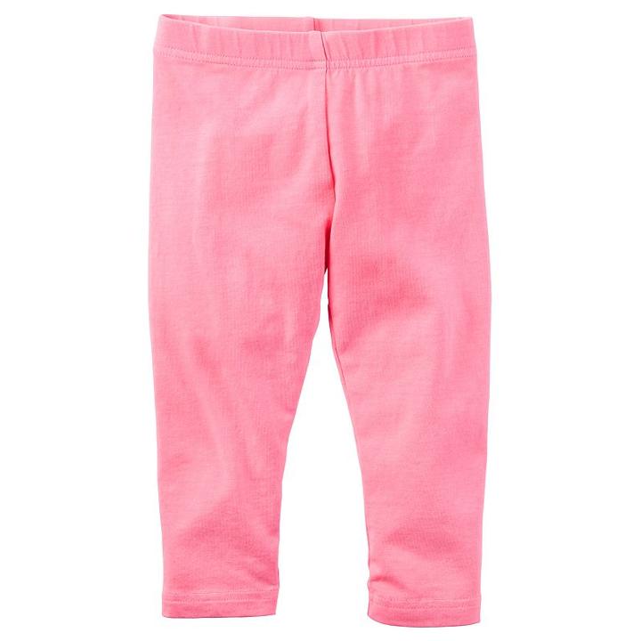 Girls 4-8 Carter's Solid Capri Leggings, Girl's, Size: 4, Pink