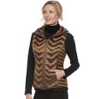 Women's Be By Blanc Noir Hooded Packable Down Vest, Size: Medium, Beige Oth