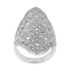 1/4 Carat T.w. Diamond Sterling Silver Filigree Ring, Women's, Size: 6, White