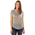Juniors' Wallflower Contrast Pocket Print Tee, Teens, Size: Xl, Citadel Floral