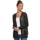 Juniors' Mudd&reg; Open-work Cardigan, Teens, Size: Xs, Black