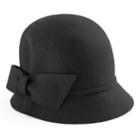 Women's Betmar Dixie Wool Bow Cloche Hat, Black