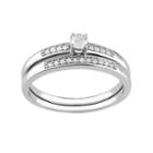 Diamond Engagement Ring Set In 10k White Gold (1/5 Carat T.w.), Women's