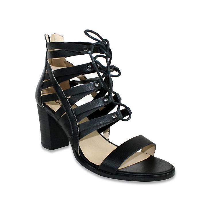 Olivia Miller Valetta Women's Lace-up Block-heel Sandals, Girl's, Size: 8, Black