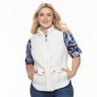 Plus Size Croft & Barrow&reg; Quilted Vest, Women's, Size: 2xl, White