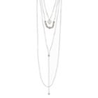 Beaded & Layered Y Necklace, Women's, Silver