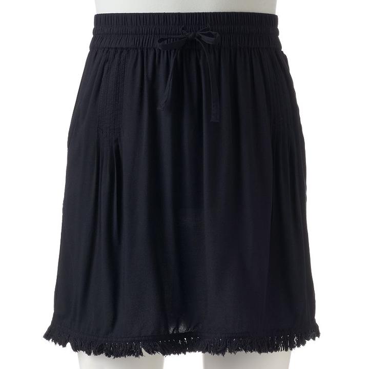 Women's Sonoma Goods For Life&trade; Pintuck Skirt, Size: Small, Black