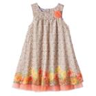 Girls 4-6x Blueberi Boulevard Cheetah Print Floral Dress, Girl's, Size: 6x, Ovrfl Oth