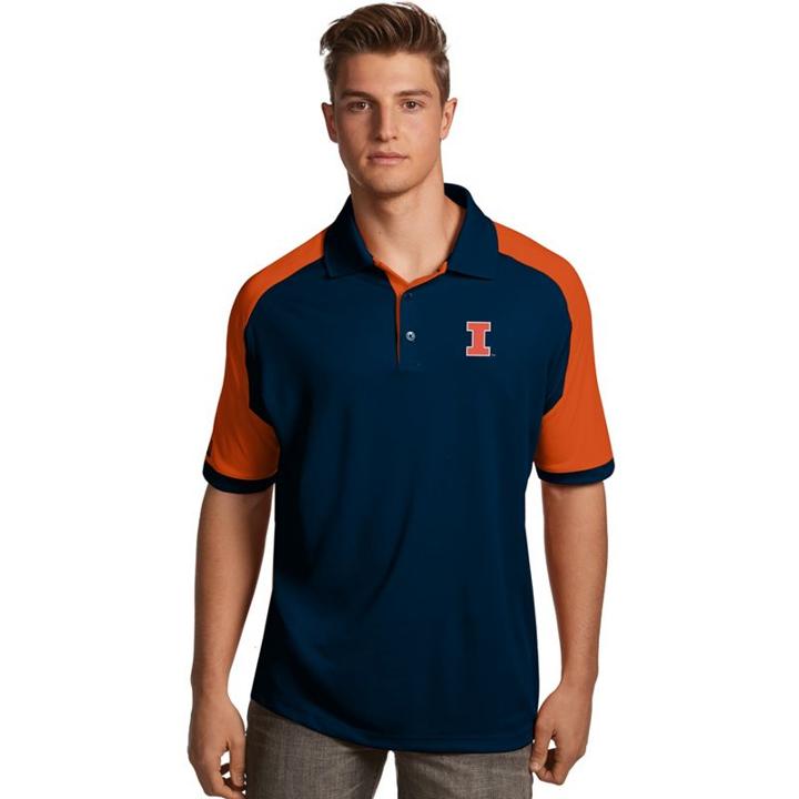 Men's Antigua Illinois Fighting Illini Century Polo, Size: Xl, Blue (navy)