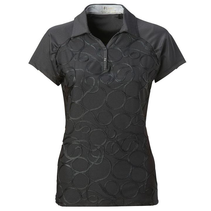 Women's Nancy Lopez Ribbon Golf Polo, Size: Small, Black