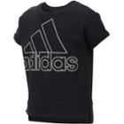 Girls 7-16 Adidas Short Sleeve Cropped Sweatshirt, Size: Large, Black
