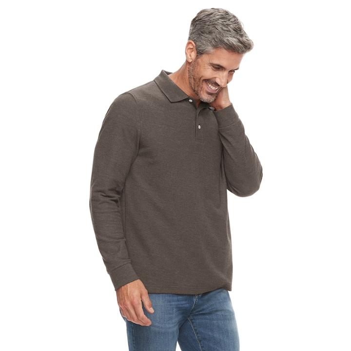 Men's Croft & Barrow&reg; Classic-fit Easy-care Pique Polo, Size: Medium, Med Brown