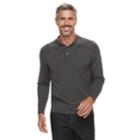 Men's Croft & Barrow&reg; Fine-gauge Polo Sweater, Size: Small, Dark Grey