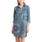 Women's Chaps Plaid Shirt Dress, Size: Xl, Blue