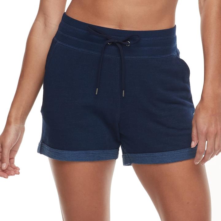 Women's Tek Gear&reg; French Terry Shorts, Size: Large, Dark Blue