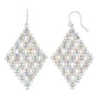 Simulated Crystal Kite Earrings, Women's, Silver