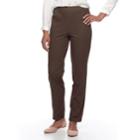 Women's Croft & Barrow&reg; Classic Pull-on Tapered-leg Jeans, Size: S Long, Dark Brown