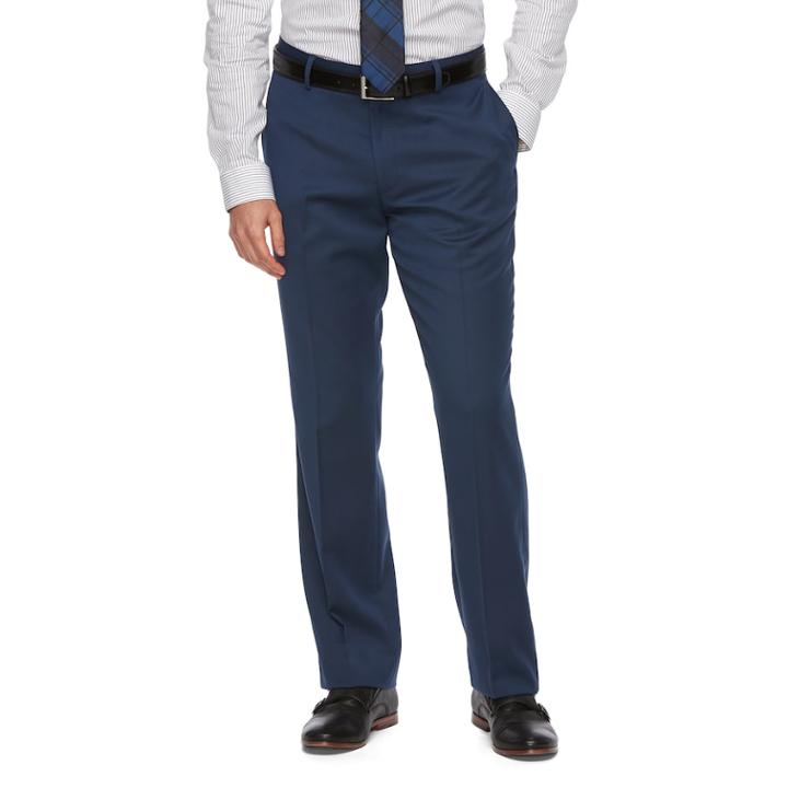 Men's Apt. 9&reg; Slim-fit Premier Flex Dress Pants, Size: 33x32, Dark Blue