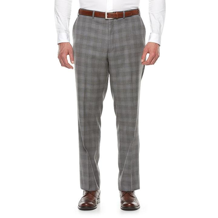 Big & Tall Shaquille O'neal Classic-fit Wool Flat-front Suit Pants, Men's, Size: 40 - Regular, Grey