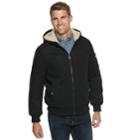 Men's Urban Republic Wool-blend Sherpa-lined Hooded Bomber Jacket, Size: Medium, Black