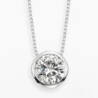 Forever Brilliant 14k White Gold 1 1/2-ct. T.w. Round-cut Lab-created Moissanite Pendant, Women's, Size: 18