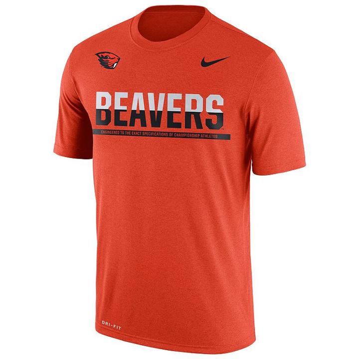 Men's Nike Oregon State Beavers Legend Staff Sideline Dri-fit Tee, Size: Medium, Orange