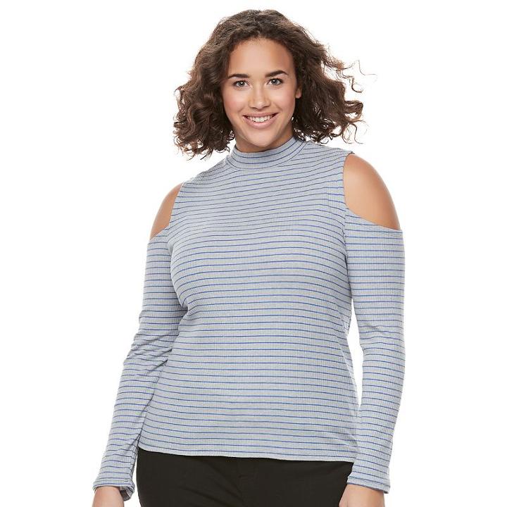 Juniors' Plus Size So&reg; Mockneck Cold-shoulder Top, Girl's, Size: 2xl, Silver