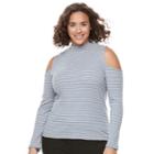 Juniors' Plus Size So&reg; Mockneck Cold-shoulder Top, Girl's, Size: 2xl, Silver