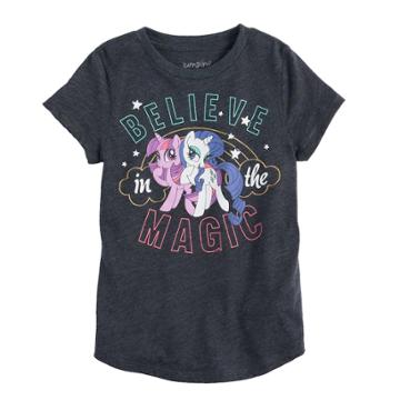 Girls 4-10 Jumping Beans&reg; My Little Pony Believe In The Magic Graphic Tee, Size: 7, Dark Grey